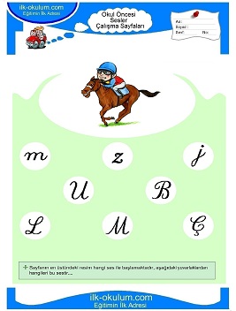 Çocuklar İçin J Sesi Çalışma Sayfaları 